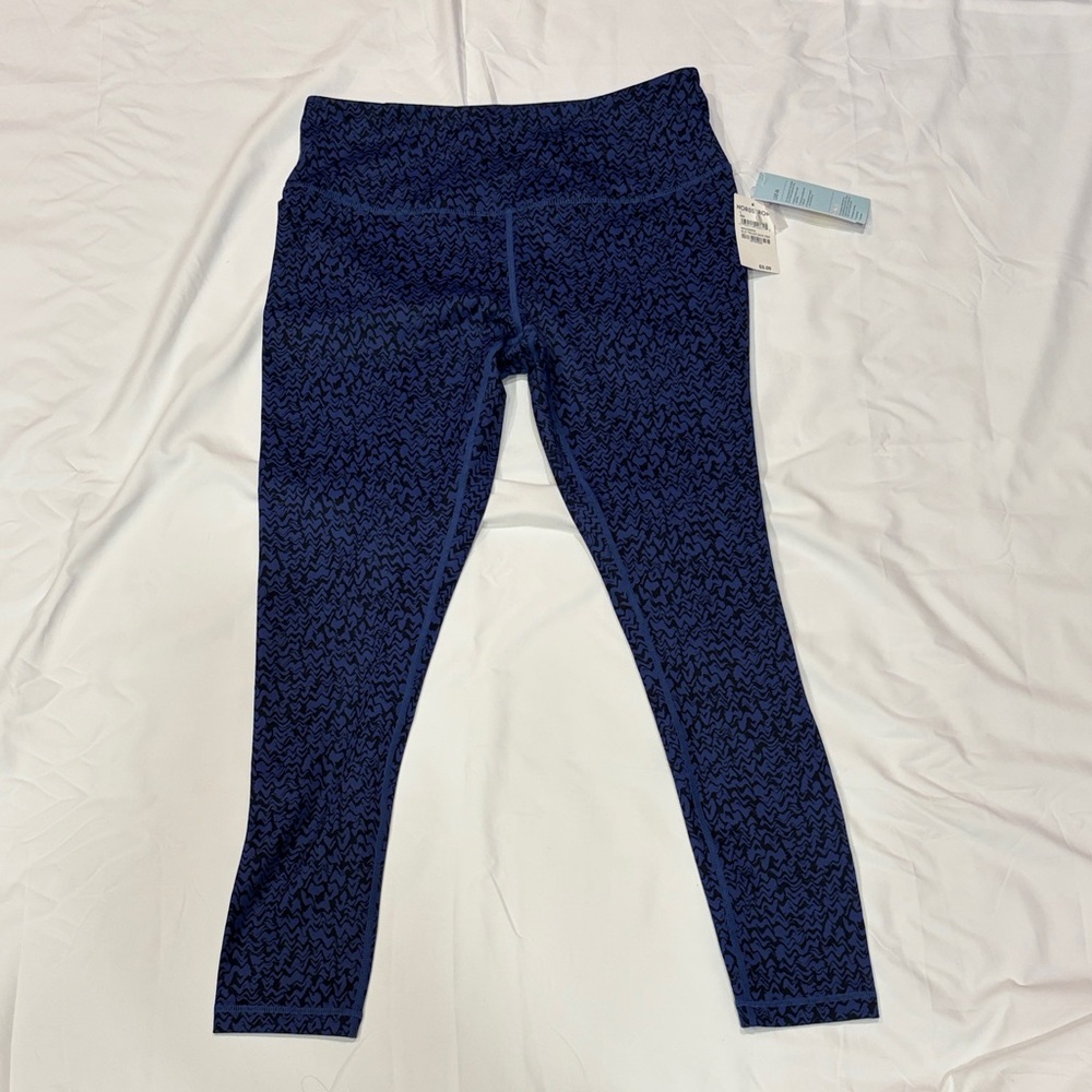 Zella Blue Patterned Ankle Leggings